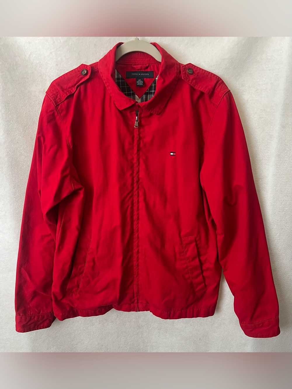 Tommy Hilfiger Men's Cotton Plaid-Lined Jacket Size Small